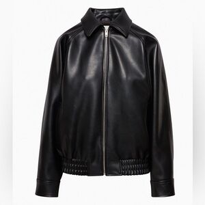 Aritzia Wilfred Falcon Vegan Leather Bomber Jacket
